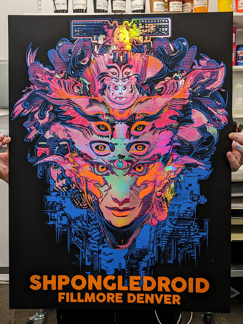 HOLOFOIL ShpongleDroid UV  Fluo Poster